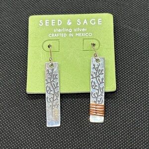 Seed & Sage Sterling Silver and Copper Tree Earrings